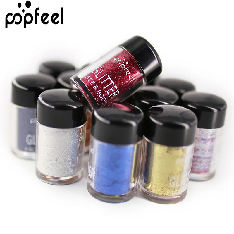 Popfeel 12 шт./компл. блестящие тени для век Косметика Макияж Diamond Loose средства ухода пигмент женская косметика