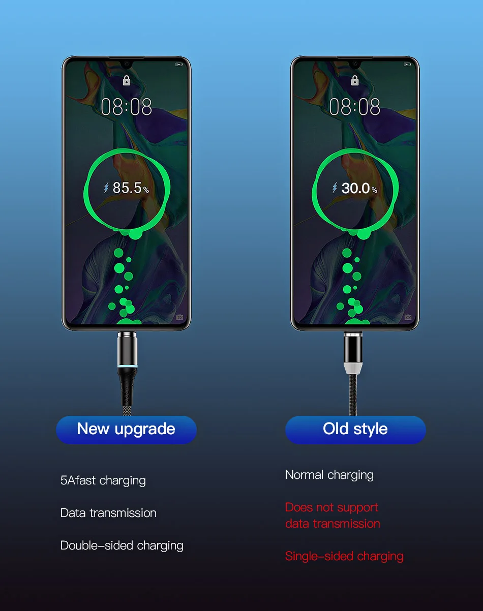 !ACCEZZ 5A Magnetic Cable Fast Charging For iPhone X 11 8 ipad Mini Xiaomi Realme Micro USB Type C Magnet Charger Data Sync Cord (3)