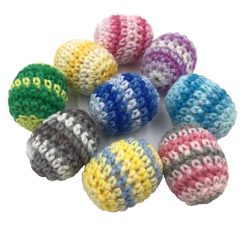 

10Pc/sset Baby Teether Crochet Beads Wooden Teether Infant Car Hanging Baby Stroller Accessories Pacifier Clip Timber Baby Toys