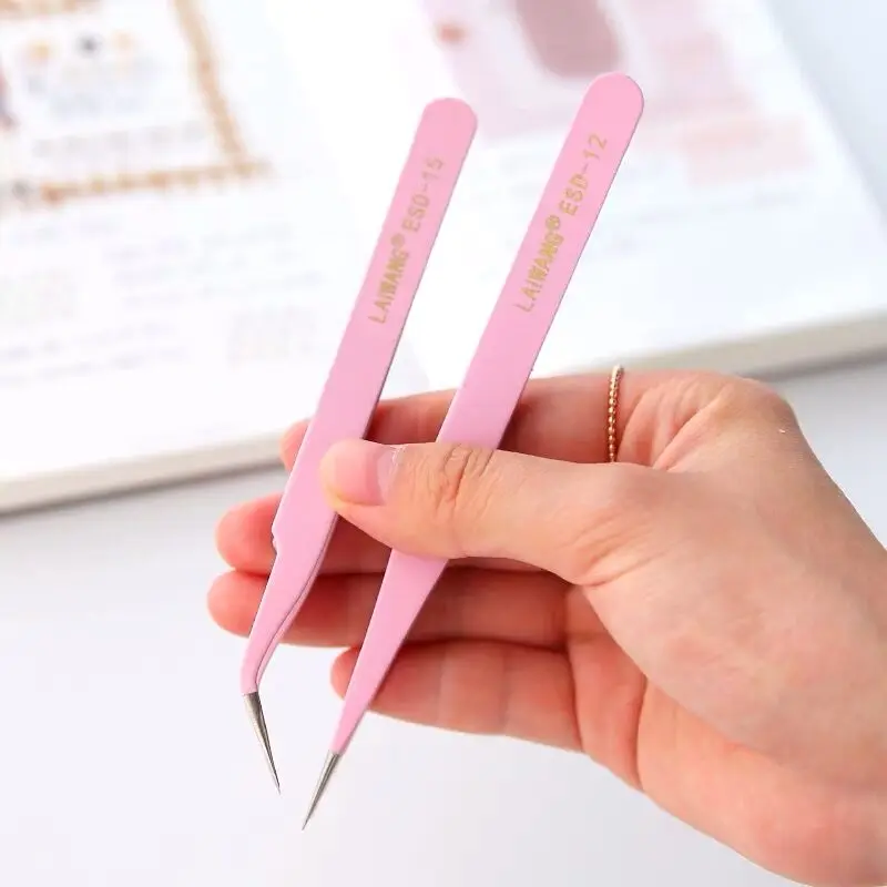 MINKYS Candy Color 1PC Tweezers For Journal Sticker School Stationery steel tweezers