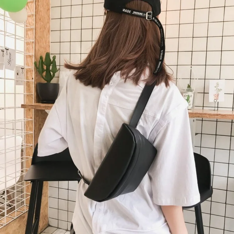 

2019 Women Elegant New Style Fashion Design Classical Japanese Solid Color Versatile Student Pockets Cover Unisex Waist Bag