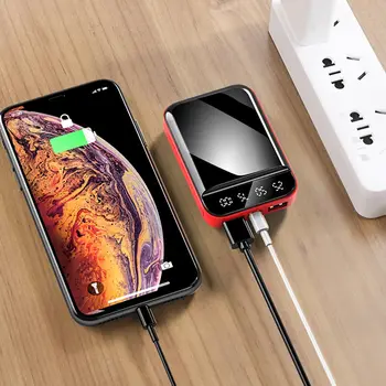 

Portable Power Bank 10000mAh with Digital Display Mirror Screen Powerbank 10000mAh For iPhone Xiaomi Fast Charging Pover Bank