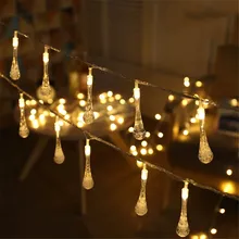 5M LED Christmas String Lights 20pcs Waterdrop Fairy String Garland For Wedding Christmas Party Festival Outdoor Lighting F