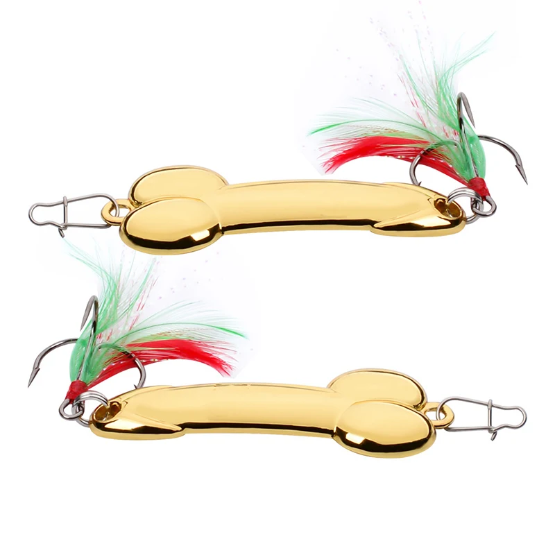 Funny Fun Prank Fishing Metal Lure Bait 10g Silver Gold Metal Fish Spinner