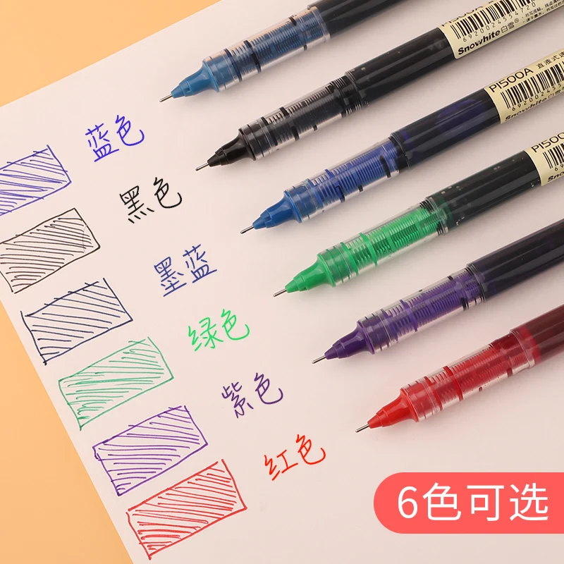 Xizhi P1500A 6 Colors Straight Liquid Quick-drying Rollerball Gel Pens High Capacity 0.5mm Needle Point Smooth Writing |