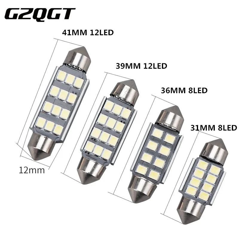 2шт новые 31 мм 36 39 41 8SMD 12SMD 2835 C5W CANBUS без ошибок Светодиодные Автомобильные номерные