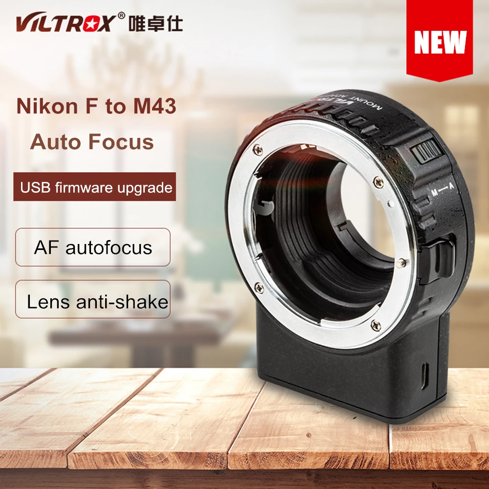 VILTROX NF-M1 Auto Focus Lens Mount Adapter Support VR EXIF Transmitting Compatible with Nikon F Mount Lens to Micro Four Thirds MFT, M4/3 Camera