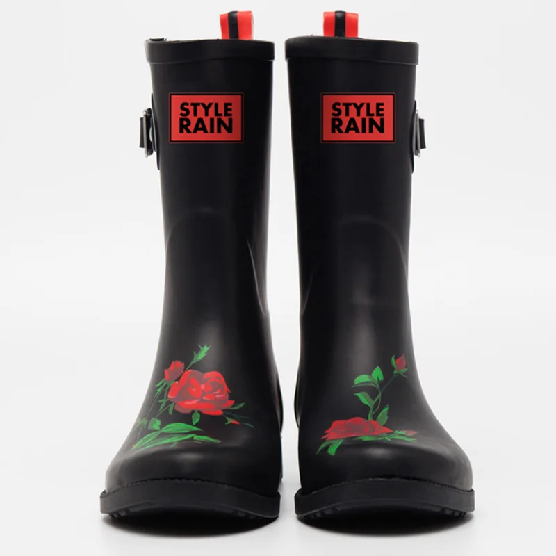 Сапоги из натуральной резины Женские резиновые сапоги до середины голени с