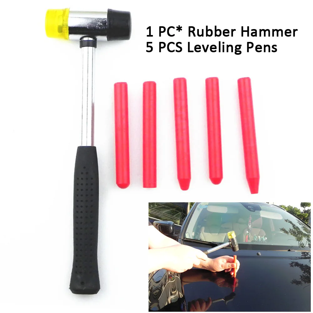 

6pcs Manual Remove Accessories Handheld Body Car Rubber Leveling Pen Universal DIY Dent Home Repair Tool Kit Paintless