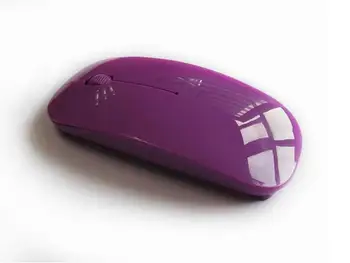

2.4 GHz Wireless Mouse Ergonomic Curved Wireless Optical Slim Mouse Purple Portable Mini Laptop Notebook Office Mouse