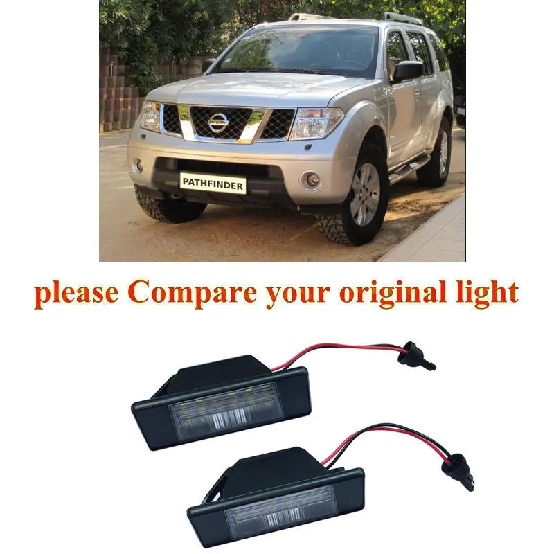 

2pc Car Accessories Special Car License Plate Light Lamp For nissan PATHFINDER R51 02/2005-08/2010 canbus error free