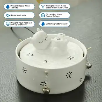 

Automatic Electric Ceramic Drinking Fountain For Cats Dogs Drinking Aut Bowl Cat Water Fountain Dispenser Pet Cat Drinking Bowl