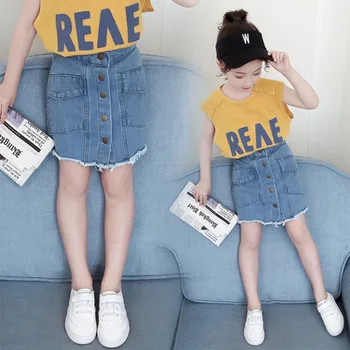 

Fashion Kids Clothes Denim Skirts 2020 New Summer Girls Jean Clothing 8 10 12 14 Years Teen Clothes Denim Skirts For Girls