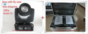 

E-2pcs+fly case PHLIPS or YODN 200W R5 Beam Moving Head Light 5R 200W Beam Stage Lighting Double lens strobe
