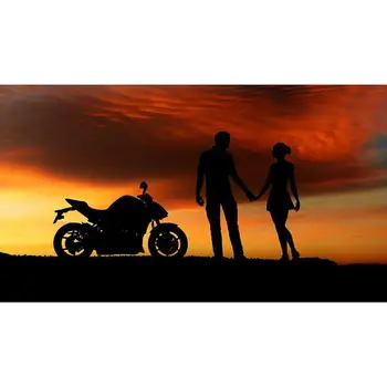 

Diamond Painting Round 5D DIY Cross Stitch Couples And Motorbikes Cross Stitch Home Decoration Craft Art