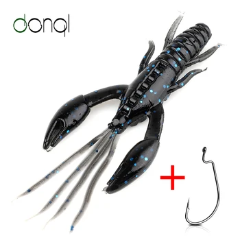 

DONQL Fishing Lure Kit Silicone Soft Fishing Bait Larva Wobbler Swimbait With 5pcs Offset Hook Carp Fishing Lures Accessories