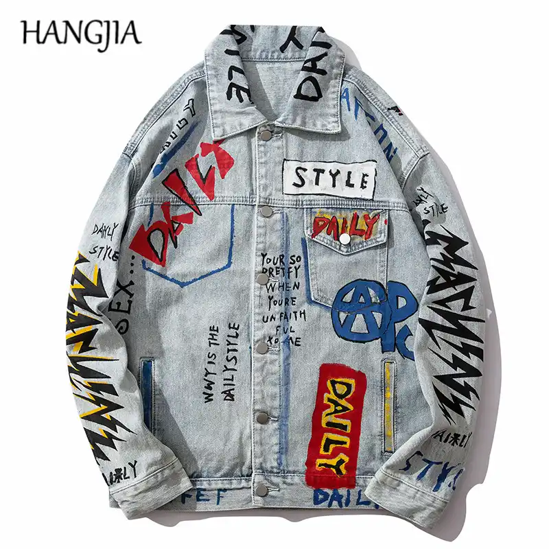 denim graffiti jacket