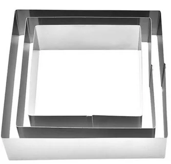 

2020 3 Pcs/Set Square Stainless Steel Mousse Ring Mold Cookie Cutter Baking Biscuit Mold Pastry Tools Accessories Baking Tips