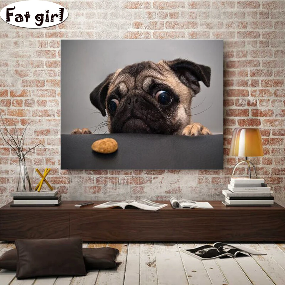 Diamond Painting 5D Diy Embroidery Pug Shar Pei Handmade Hobby Square Round Cross Stitch Mosaic Home Decor | Дом и сад