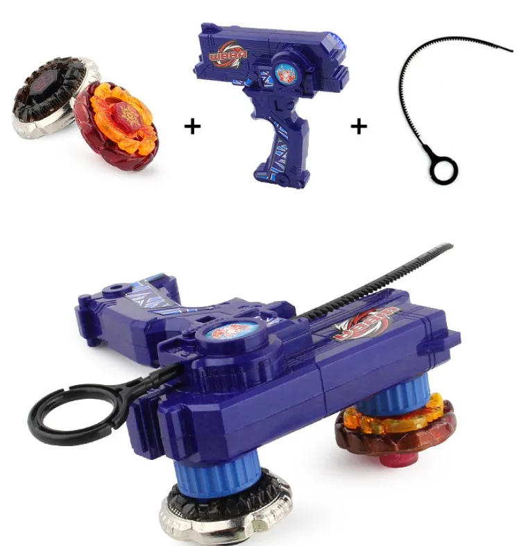 SPINNING TOP Red Blue Black Launchers Double Tops Launcher Novelty New Launcher Toy