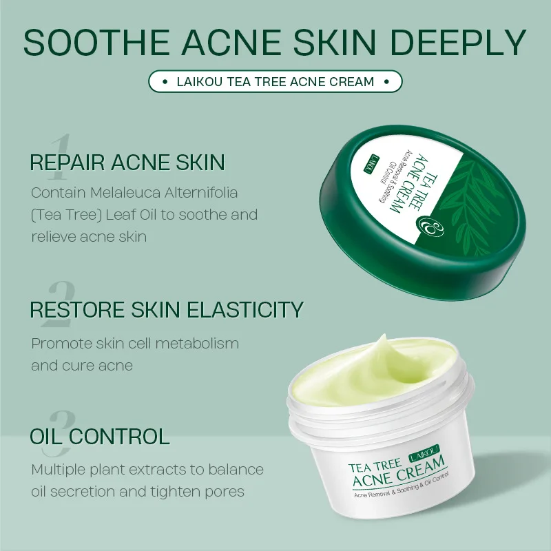 Tea Tree Acne Cream Soothing Removal Oil Control Promote Skin Cell Metabolism And Cure Lncrease Moisture 20g |