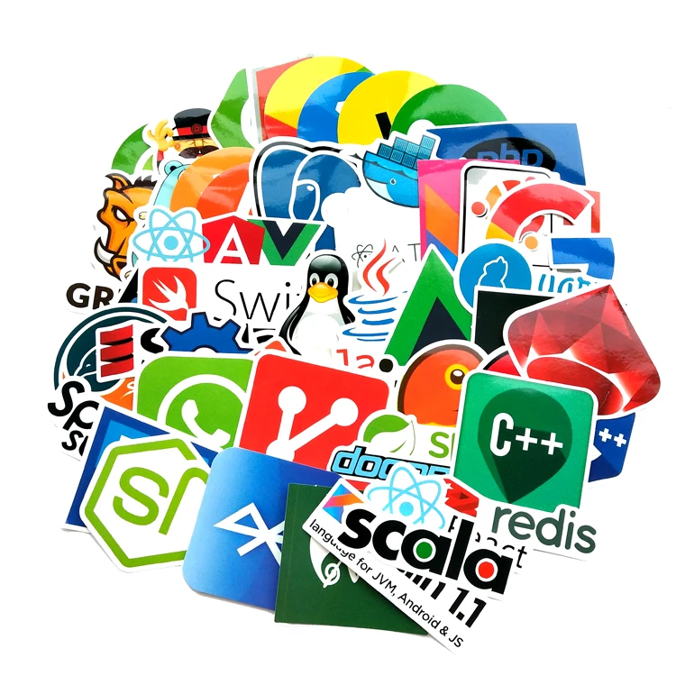 

50Pcs/Pack Programming Geek Hacker logo Stickers For Luggage Laptop Notebook Motorcycle Sticker Skateboard Toy