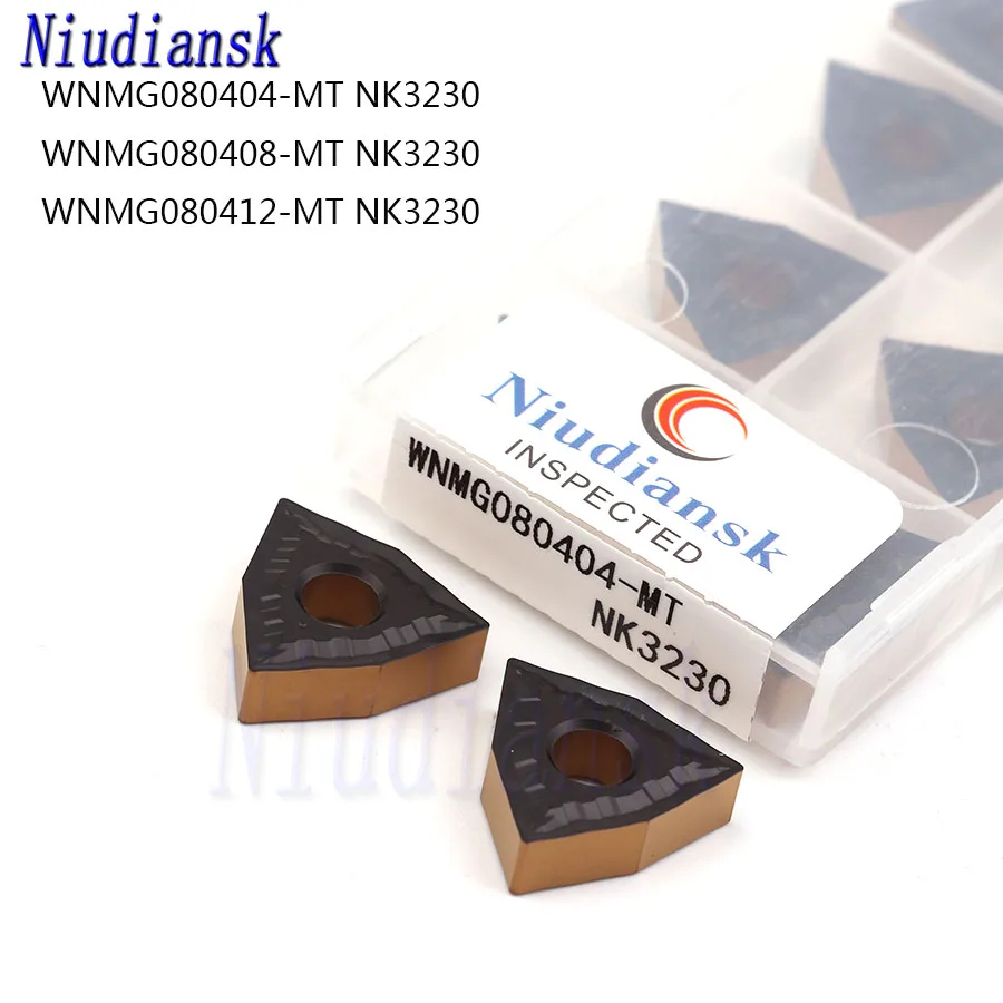 

10 Pcs WNMG080404 MT WNMG080408 MT WNMG080412 MT NK3230 High Quality Carbide Inserts CNC Metal Lathe Cutter Steel Turning Tools