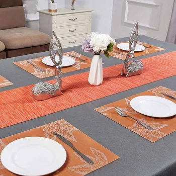 

Placemats Maple Leaf Place Mats Fall Placemats Set of 6 Easy To Clean Heat Resistant Waterproof Non Slip for Dining Kitchen Harv