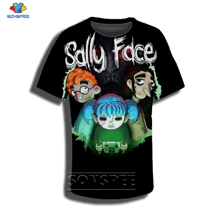 Футболка с 3d принтом аниме уличная одежда sally хип хоп Рок лицо для мужчин и женщин игра модная футболка Harajuku Детские рубашки homme футболка A115 - Цвет: 07