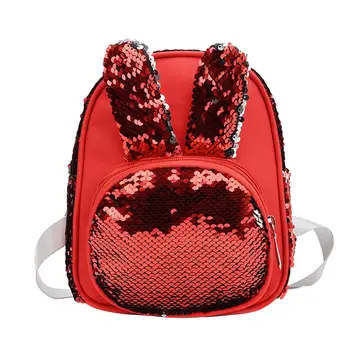 

Children Girl Travel School Rabbit Ears Sequined Backpack Small Shoulder Bag Rucksack Kindergarten Girls Lovely Backpack