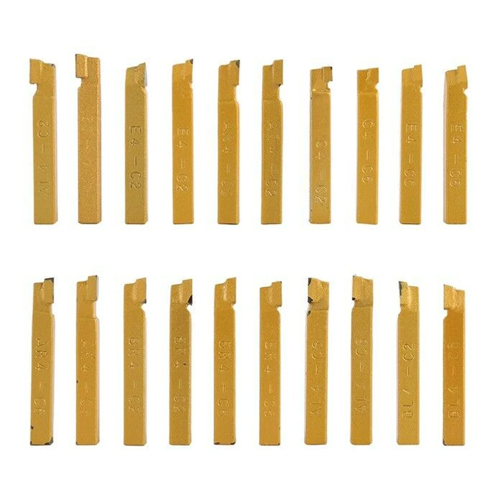 

20pcs Gold Carbide 1/4inch Metal Lathe Tip Cutter Tool Bit Metalworking Parts