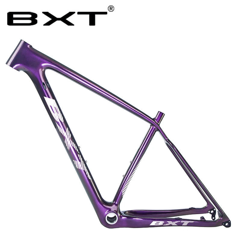 

BXT Bicycle Frame 29er Mountain Bike Carbon Frame Size S M L BSA 160mm Disc Brake Tapered Carbon mtb Frame chameleon glossy