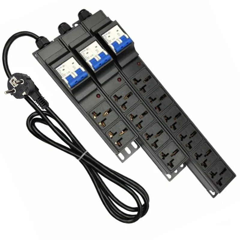 PDU шкаф промышленная розетка выдвиж10A 16A 2/4/6/8/10 AC Универсальная Розетка с