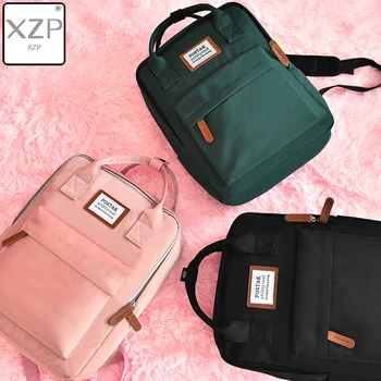 

XZP Women Canvas Backpacks Candy Color Waterproof School Bags for Teenagers Girls Big Cute Laptop Backpack Patchwork Backpack