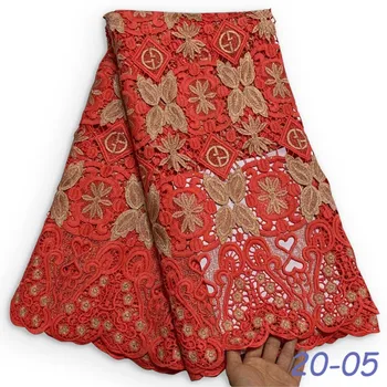 

Latest Hollow Out Guipure Cord Laces Red Bridal Dress Water Soluble Cord Lace Fabrics With Stones For Wedding 5 Yards 02