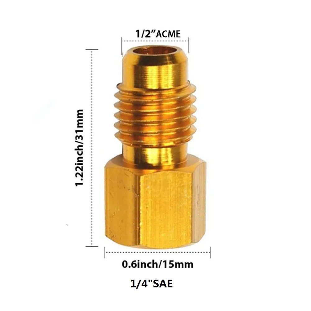Brass R134A R12 Car Conditioner Adapter Quick Coupling 1/2" ACME Male 1/4" SAE air conditioning adapter,car ac control valve,ac compressor adapter,automobile air conditioner panel