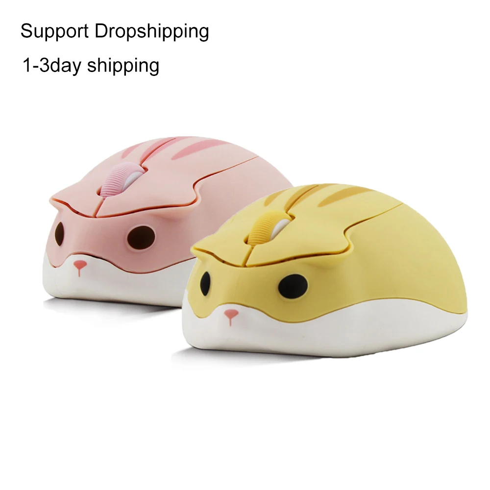 

Cute Cartoon Pink Wireless Mouse Usb Optical Computer Mini Mouse 1600DPI Hamster Design Small Hand Mice For Girl Laptop