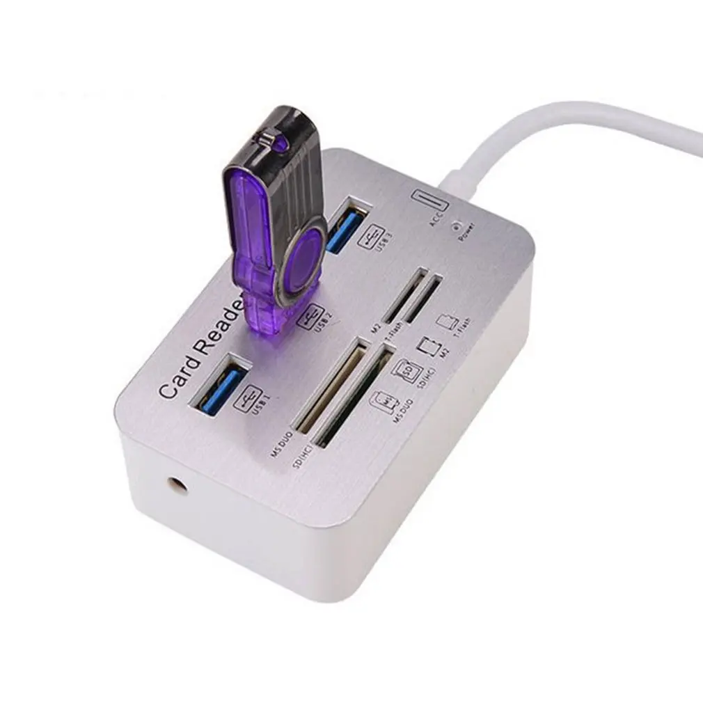 Кард-ридер usb-хаб Combo 2,0 высокоскоростной Мульти USB 2,0 концентратор USB разветвитель портативный все в одном usb-хаб поддержка MS, M2, SD/MMC/TF карты