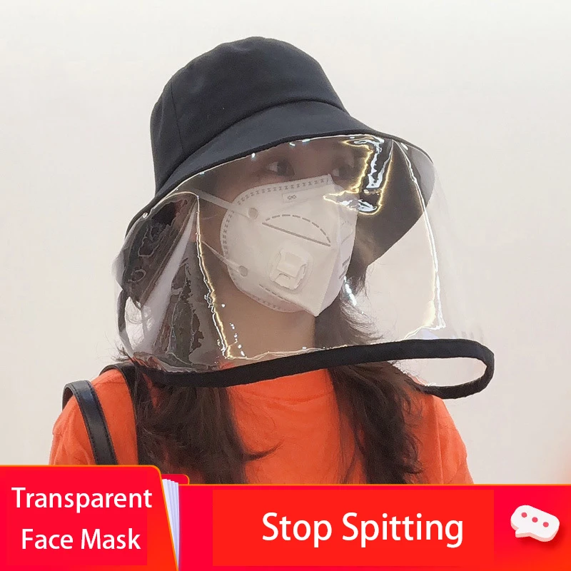 

BISON DENIM Fisherman Hat with Stop Spitting Face Mask Removable Collapsible Face Mask Fahsion Safety Bucket Hats for Women