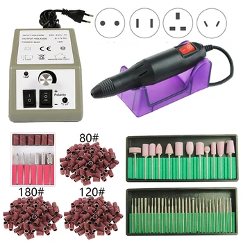 

Pro Electric Nail Drill Machine Set Milling Cutter Diamond Bit for Manicure Pedicure Tips File Strong Equipment Kit Shank 2.35mm