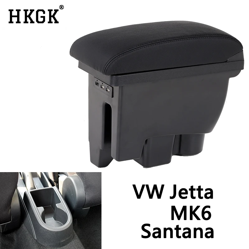 

For VW Jetta MK6 Santana Armrest box with USB Charging ashtray cup holder Center Centre Console Storage box accessories