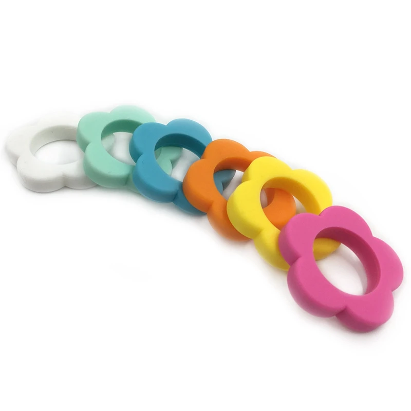 

10pcs Baby Teethers Silicone Sun Flower Food Grade Teether DIY Nursing Jewelry Sensory Chewing Toy Baby Accessories drop ship