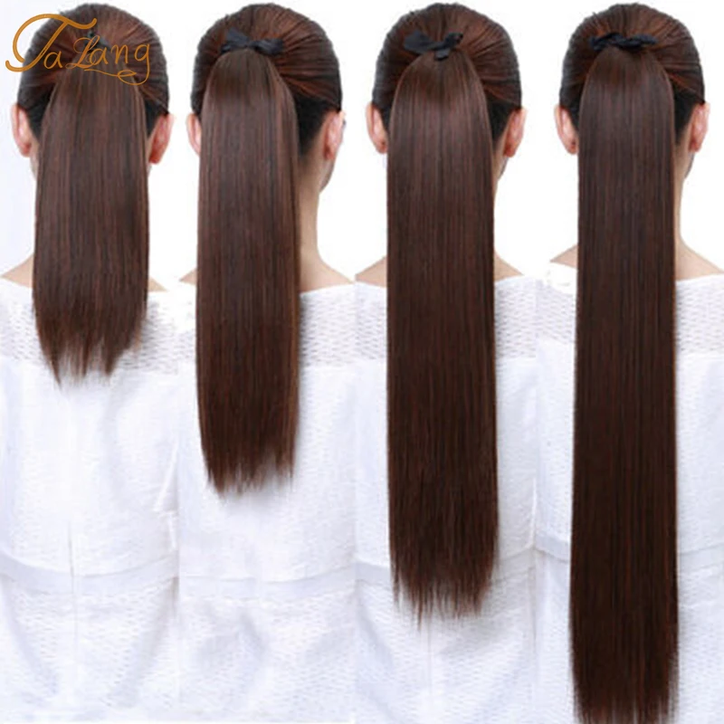 TALANG-coleta larga y recta para mujer, pinza de 85cm, cola de pelo, pelo falso con horquillas, extensiones de cabello sintético