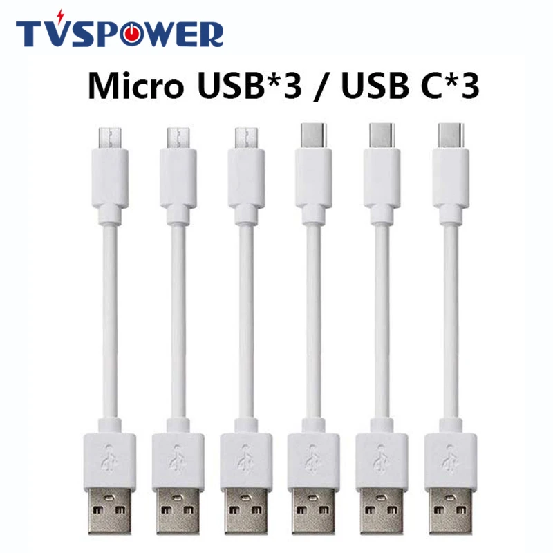 65 watt car charger White 6PCS Short Cable 25CM Micro USB Type C Wire Charging Cord For iphone Android 2A Fast Charge Mobile Phone Charger Station 65w charger usb c Chargers