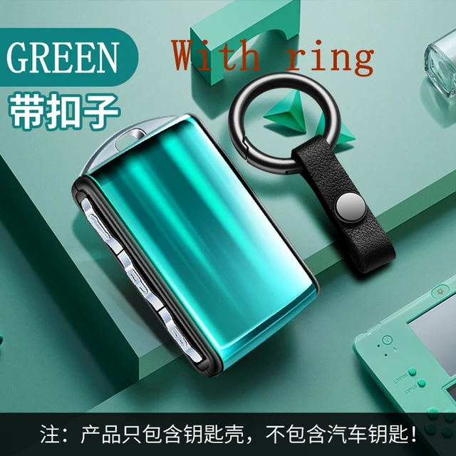 Environmental Protection Resin Key Case Shell Cover For Volvo S90 XC90 XC40 XC60 T5 T6 T8 V90 Polestar 2 Car Auto Accessories GREEN WITH RING