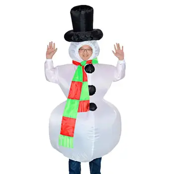 

Xmas Inflatable Snowman Cosplay Costume Party Dress Blow Up Body Suit Jumpsuit