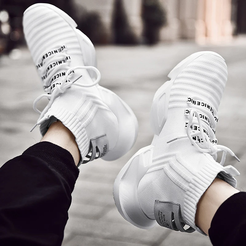 

Trend Male Sock Sports Shoes Breathable High Hop Non Slip Running Sneakers Men 2020 Fashion Zapatillas Casual Jogging Ankle Boot