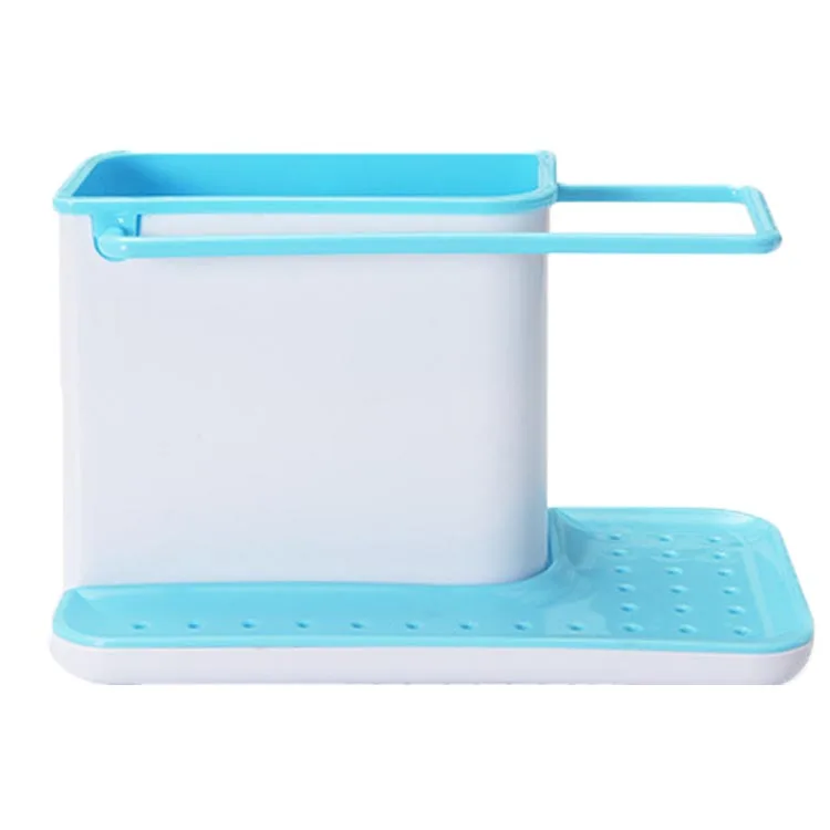 Многофункциональные пластиковые полки для хранения и кухонный Органайзер Отделка Полка для ванной креативная губка чистые кухонные аксессуары - Цвет: Синий