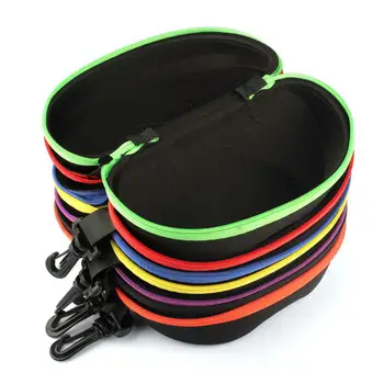 

1PC Carabiner EVA Eye Glasses Sunglasses Portable Hard Case Zipper Clam glasses Protector Box Holder Eyewear Accessories