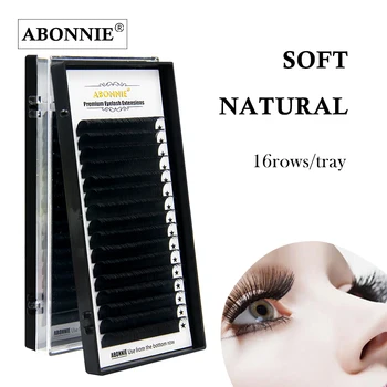 

ABONNIE,16Rows,Faux mink individual eyelash extension, cilia lashes extension for professionals,soft mink eyelash extension